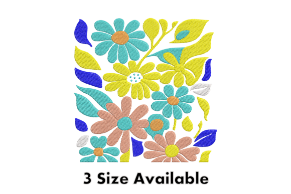 Bright Flowers Embroidery Design