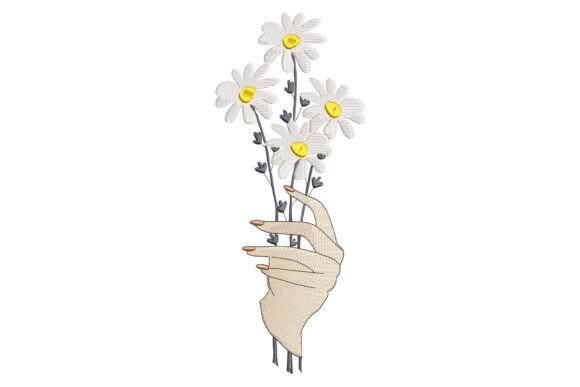 Hand Holding Daisy Flowers