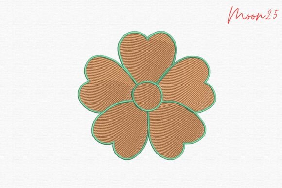 Heart Petal Floral Embroidery Design