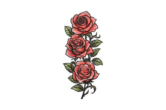 Mini Roses Embroidery Design