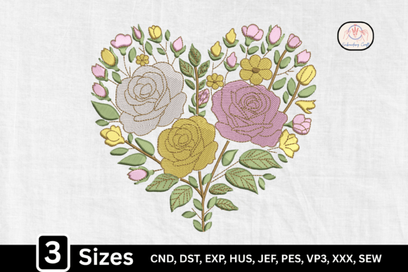 Pastel Flower Roses Heart