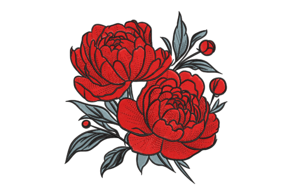 Red Peony Flowers