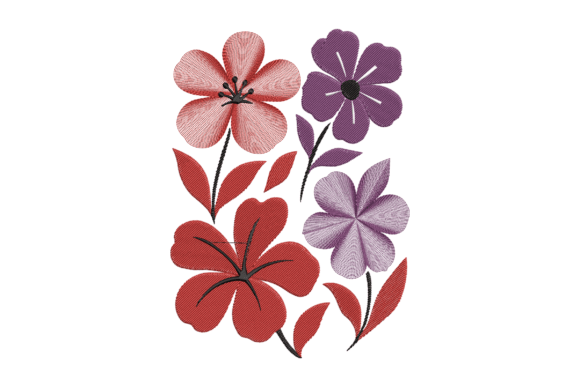 Red Purple Flowers Embroidery Review