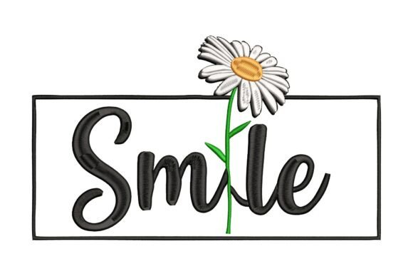 Smile Daisy Embroidery Design