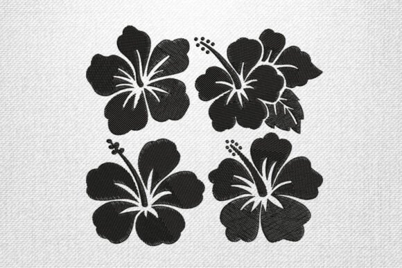 Tropical Hibiscus Embroidery Design